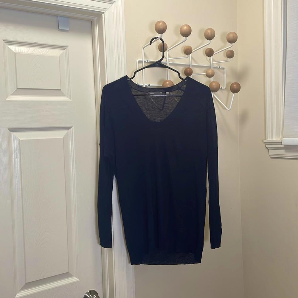 Vince - Classic Scoop Neck Long Sleeve Sweater - Black - xs